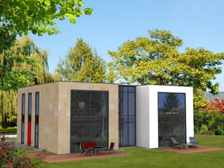 Fertighaus Cube 250 von SOLID-HAUS Schlüsselfertig ab 349700€, Cubushaus Außenansicht 1