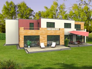 Fertighaus Cube 260 von SOLID-HAUS Schlüsselfertig ab 387900€, Cubushaus Außenansicht 1