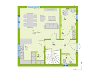 Fertighaus Cube 6 von massa haus Ausbauhaus ab 118999€, Cubushaus Grundriss 1