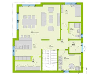 Fertighaus Cube 8 von massa haus Ausbauhaus ab 139999€, Cubushaus Grundriss 1