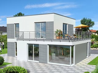 Fertighaus Cubus 130 von HEFA Haus Schlüsselfertig ab 258062€, Cubushaus Außenansicht 1