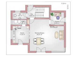 Fertighaus Cubus 130 von HEFA Haus Schlüsselfertig ab 258062€, Cubushaus Grundriss 1