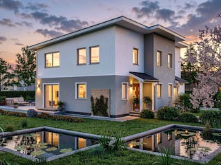 Massivhaus Ribnitz von TIMOWA Massivhäuser Schlüsselfertig ab 486900€, Pultdachhaus Außenansicht 2