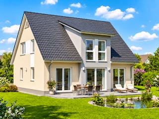 Massivhaus Hohe Düne von TIMOWA Massivhäuser, Satteldach-Klassiker Außenansicht 2