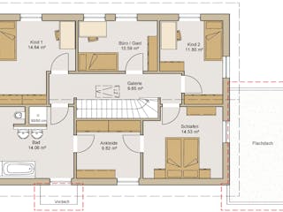 Fertighaus Einfamilienhaus 22-173-190 von BoHolz Haus, Satteldach-Klassiker Grundriss 2