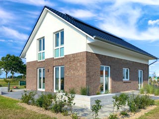 Massivhaus EINFAMILIENHAUS 150-2 von Kähler Massivhaus Schlüsselfertig ab 364200€, Satteldach-Klassiker Außenansicht 1