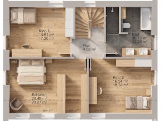 Massivhaus Hanseat 156 von AMR-Wohnbau Schlüsselfertig ab 336000€, Satteldach-Klassiker Grundriss 2