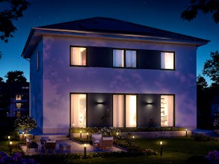 Massivhaus Stadtvilla 220 von BRALE Bau, Stadtvilla Außenansicht 2