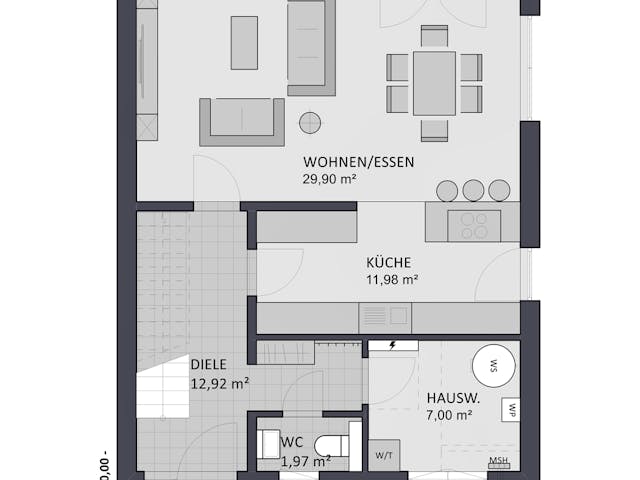 Massivhaus Entwurf CD122 - Flachdach von FAVORIT Massivhaus, Cubushaus Grundriss 1