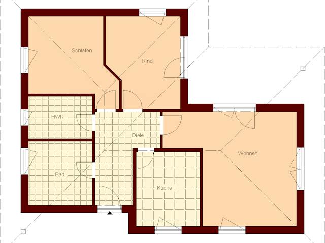 Massivhaus Garz von TIMOWA Massivhäuser Schlüsselfertig ab 215900€, Bungalow Grundriss 1