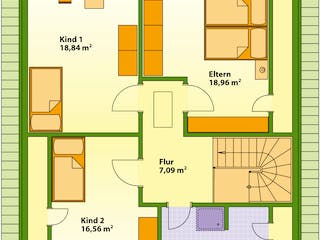 Fertighaus Da Capo 77 von SCHWABENHAUS, Satteldach-Klassiker Grundriss 1