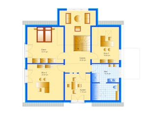 Fertighaus Musterhaus Bad Vilbel von SCHWABENHAUS, Satteldach-Klassiker Grundriss 1