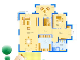 Fertighaus Musterhaus Bad Vilbel von SCHWABENHAUS, Satteldach-Klassiker Grundriss 2