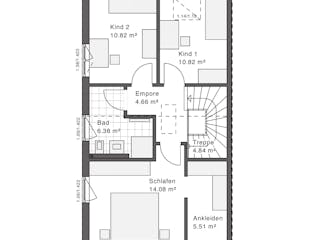 Fertighaus White&Black 115 von WHITE&BLACK Fertighäuser Ausbauhaus ab 166626€, Satteldach-Klassiker Grundriss 2