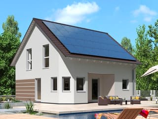 Fertighaus Da Capo 63 von SCHWABENHAUS Schlüsselfertig ab 243180€, Satteldach-Klassiker Außenansicht 1