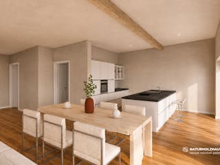Fertighaus Einfamilienhaus Premium 155 von Naturholzhaus Bayern, Pultdachhaus Innenansicht 1