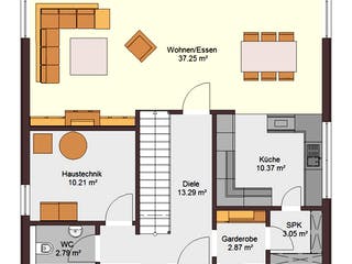 Fertighaus Stadtvilla 154 von Zimmermann Haus Schlüsselfertig ab 284900€, Stadtvilla Grundriss 1