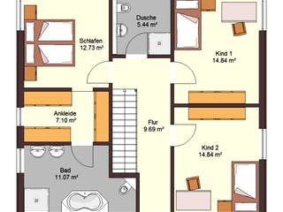 Fertighaus Stadtvilla 154 von Zimmermann Haus Schlüsselfertig ab 284900€, Stadtvilla Grundriss 2