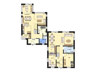 Fertighaus MONO 320 von Deutsche ArchitektenHaus Schlüsselfertig ab 694000€, Cubushaus Grundriss 1