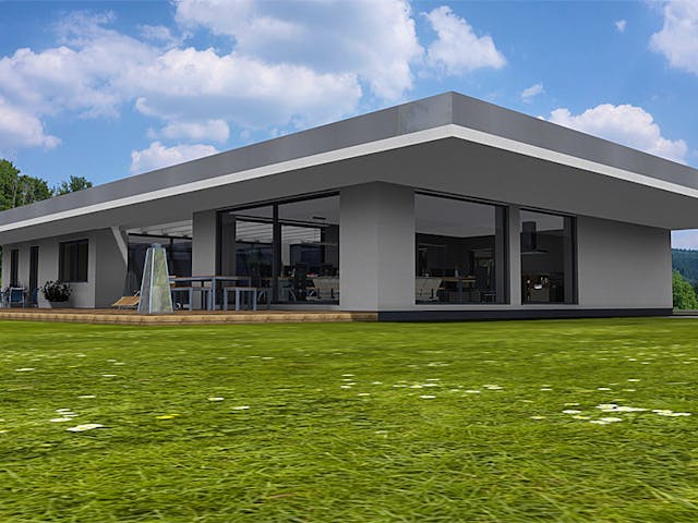 Fertighaus PERA 252 von Deutsche ArchitektenHaus Schlüsselfertig ab 645000€, Bungalow Außenansicht 1 Fertighaus PERA 252 von Deutsche ArchitektenHaus Schlüsselfertig ab 645000€, Bungalow Außenansicht 1