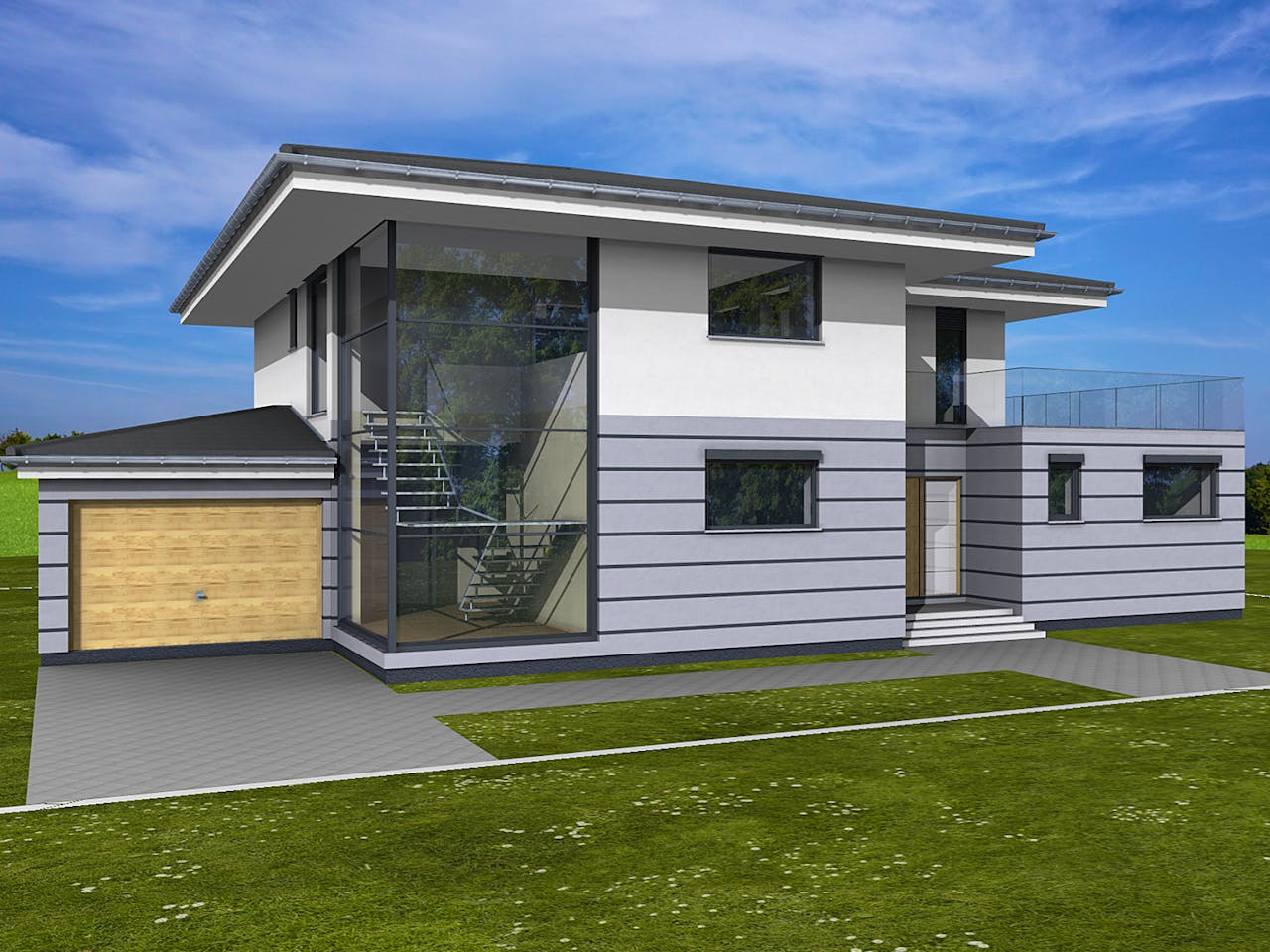 Fertighaus QUADA 320 von Deutsche ArchitektenHaus Schlüsselfertig ab 697000€, Stadtvilla Außenansicht 1