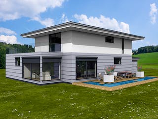 Fertighaus QUADA 320 von Deutsche ArchitektenHaus Schlüsselfertig ab 697000€, Stadtvilla Außenansicht 2