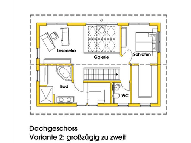 Fertighaus Anke (KfW-Effizienzhaus 40 EE) von Dammann-Haus Schlüsselfertig ab 381800€, Satteldach-Klassiker Grundriss 3