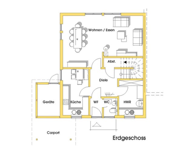 Fertighaus Anneke (KfW-Effizienzhaus 40 EE) von Dammann-Haus Schlüsselfertig ab 326500€, Satteldach-Klassiker Grundriss 1 Fertighaus Anneke (KfW-Effizienzhaus 40 EE) von Dammann-Haus Schlüsselfertig ab 326500€, Satteldach-Klassiker Grundriss 1