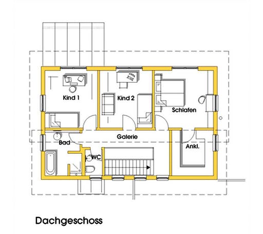 Fertighaus Birgit (KfW-Effizienzhaus 40 EE) von Dammann-Haus Schlüsselfertig ab 381300€, Pultdachhaus Grundriss 2