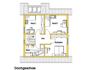 Fertighaus Britta (KfW-Effizienzhaus 40 EE) von Dammann-Haus Schlüsselfertig ab 310500€, Satteldach-Klassiker Grundriss 2