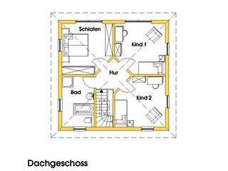 Fertighaus Christine (KfW-Effizienzhaus 40 EE) von Dammann-Haus Schlüsselfertig ab 328300€, Stadtvilla Grundriss 2