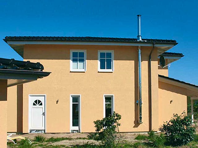 Fertighaus Conny (KfW-Effizienzhaus 40 EE) von Dammann-Haus Schlüsselfertig ab 557700€, Stadtvilla Außenansicht 3