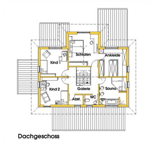 Fertighaus Conny (KfW-Effizienzhaus 40 EE) von Dammann-Haus Schlüsselfertig ab 557700€, Stadtvilla Grundriss 2