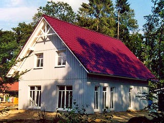 Fertighaus Imke (KfW-Effizienzhaus 40 EE) von Dammann-Haus Schlüsselfertig ab 323700€, Satteldach-Klassiker Außenansicht 5