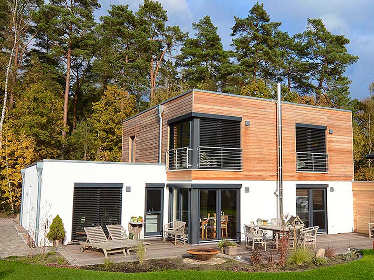 Fertighaus Luisa (KfW-Effizienzhaus 40 EE) von Dammann-Haus Schlüsselfertig ab 440000€, Cubushaus Außenansicht 1