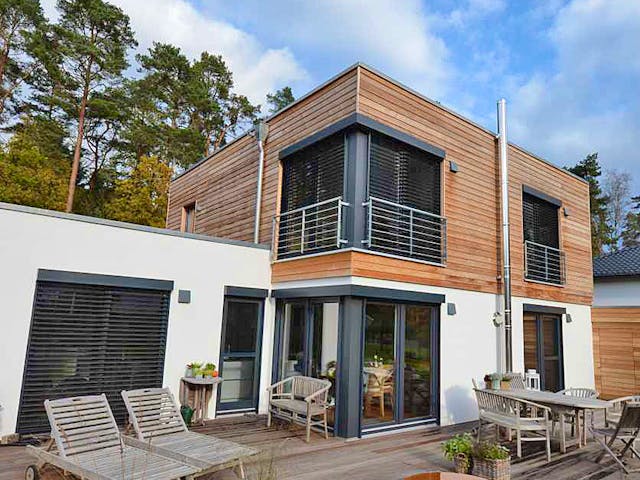 Fertighaus Luisa (KfW-Effizienzhaus 40 EE) von Dammann-Haus Schlüsselfertig ab 440000€, Cubushaus Außenansicht 3