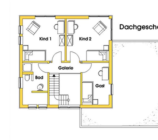 Fertighaus Luisa (KfW-Effizienzhaus 40 EE) von Dammann-Haus Schlüsselfertig ab 440000€, Cubushaus Grundriss 2