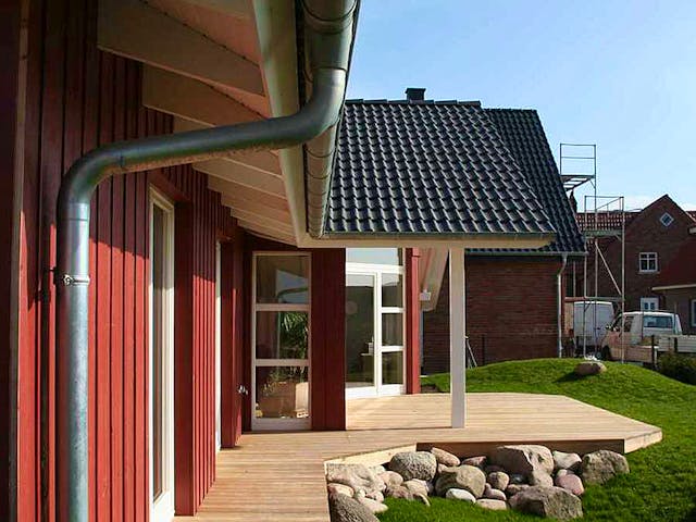 Fertighaus Natalie (KfW-Effizienzhaus 40 EE) von Dammann-Haus Schlüsselfertig ab 392000€, Bungalow Außenansicht 4