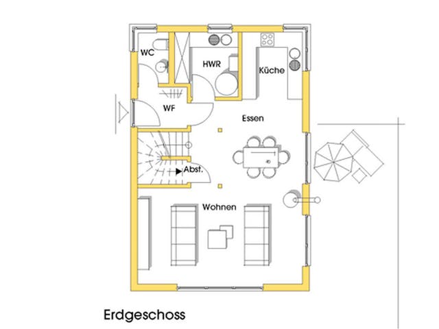 Fertighaus Nicole (KfW-Effizienzhaus 40 EE) von Dammann-Haus Schlüsselfertig ab 311700€, Satteldach-Klassiker Grundriss 1 Fertighaus Nicole (KfW-Effizienzhaus 40 EE) von Dammann-Haus Schlüsselfertig ab 311700€, Satteldach-Klassiker Grundriss 1