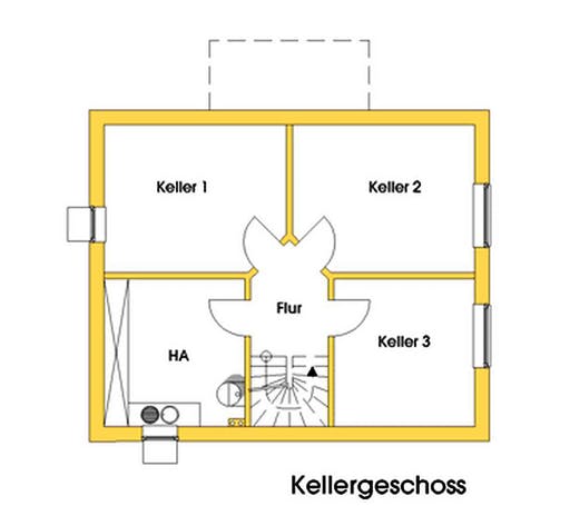 Fertighaus Patricia (KfW-Effizienzhaus 40 EE) von Dammann-Haus Schlüsselfertig ab 329000€, Satteldach-Klassiker Grundriss 3