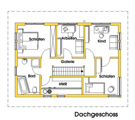 Fertighaus Petra (KfW-Effizienzhaus 40 EE) von Dammann-Haus Schlüsselfertig ab 344900€, Pultdachhaus Grundriss 2