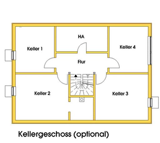 Fertighaus Stefanie (KfW-Effizienzhaus 40 EE) von Dammann-Haus Schlüsselfertig ab 454300€, Satteldach-Klassiker Grundriss 3