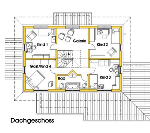 Fertighaus Wieke (KfW-Effizienzhaus 40 EE) von Dammann-Haus Schlüsselfertig ab 492100€, Stadtvilla Grundriss 2