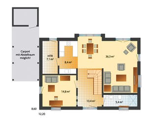 Fertighaus Kronshagen von Danhaus Deutschland Schlüsselfertig ab 495538€, Satteldach-Klassiker Grundriss 1