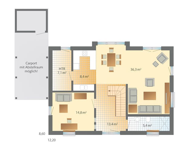 Fertighaus Kronshagen von Danhaus Deutschland Schlüsselfertig ab 495538€, Satteldach-Klassiker Grundriss 1 Fertighaus Kronshagen von Danhaus Deutschland Schlüsselfertig ab 495538€, Satteldach-Klassiker Grundriss 1