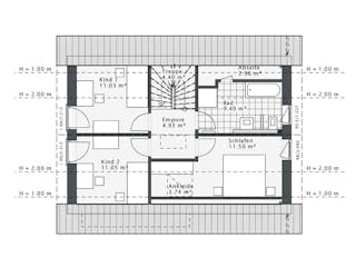 Fertighaus Daylight-E-120 E1 von Danhaus Deutschland Ausbauhaus ab 275437€, Satteldach-Klassiker Grundriss 2