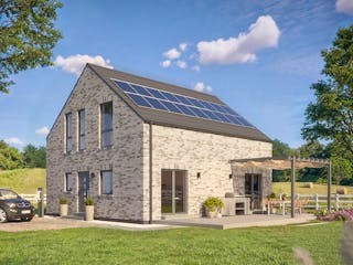 Fertighaus Destiny-E-140 E1 von Danhaus Deutschland, Satteldach-Klassiker Außenansicht 2