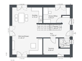 Fertighaus Destiny-E-140 E1 von Danhaus Deutschland, Satteldach-Klassiker Grundriss 1