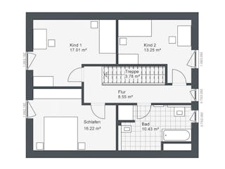 Fertighaus Destiny-E-140 E1 von Danhaus Deutschland, Satteldach-Klassiker Grundriss 2