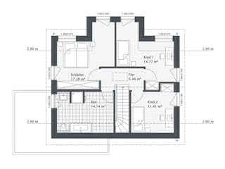 Fertighaus Dreamline-E-123 E5 von Danhaus Deutschland, Satteldach-Klassiker Grundriss 2